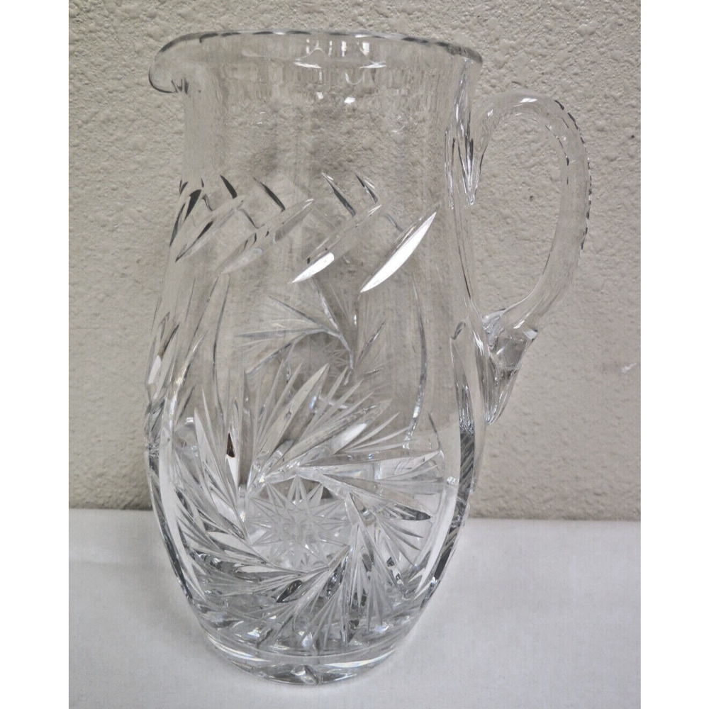 Glass Crystal Pinwheel Pitcher - 7"
